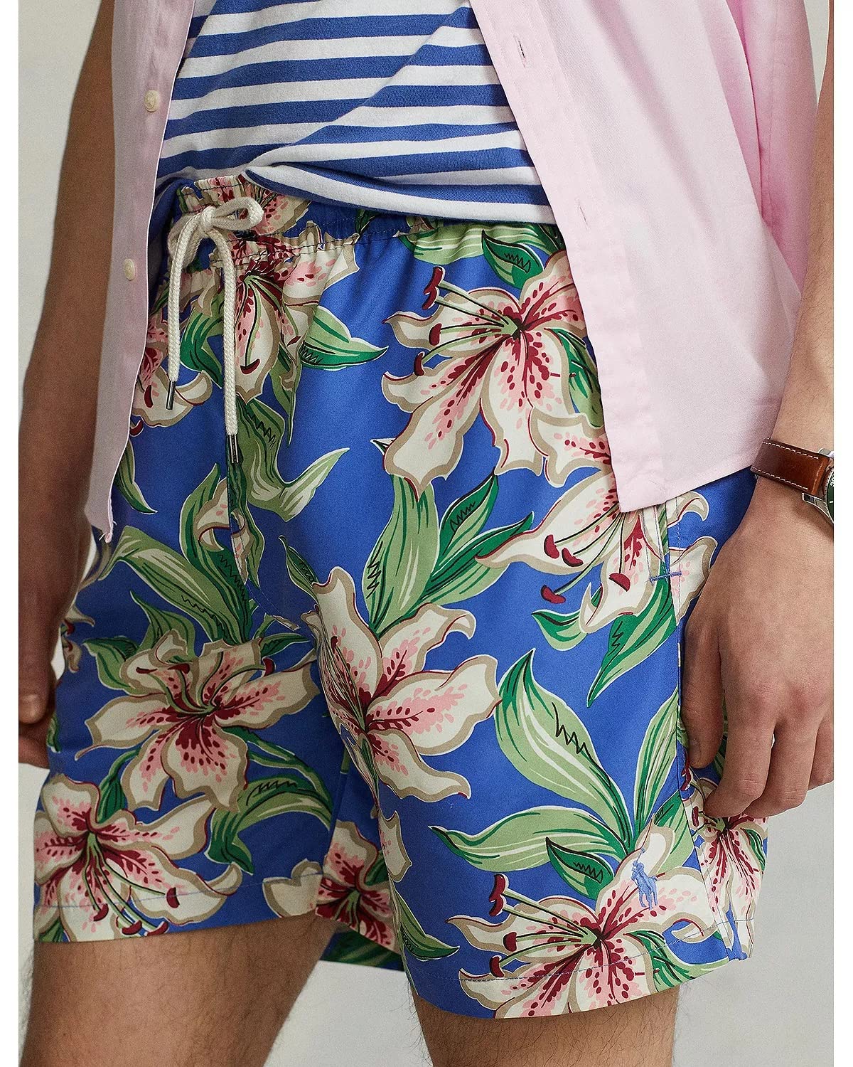 Polo Ralph Lauren Masculino Traveler Floral Classic Swim Trunk Tamanho Sortido Pequeno