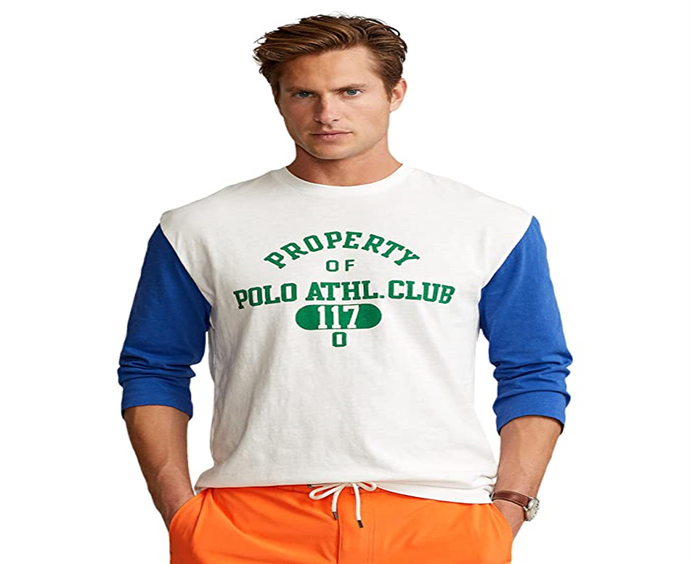 Camiseta de beisebol masculina Polo Ralph Lauren Classic Fit Graphic, branca, tamanho X-G