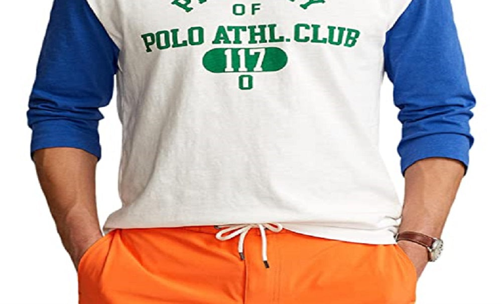 Camiseta de beisebol masculina Polo Ralph Lauren Classic Fit Graphic, branca, tamanho X-G