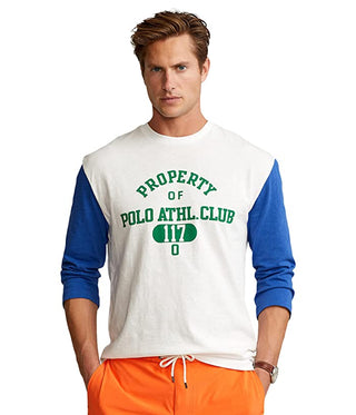 Camiseta de beisebol masculina Polo Ralph Lauren Classic Fit Graphic, branca, tamanho XX-G