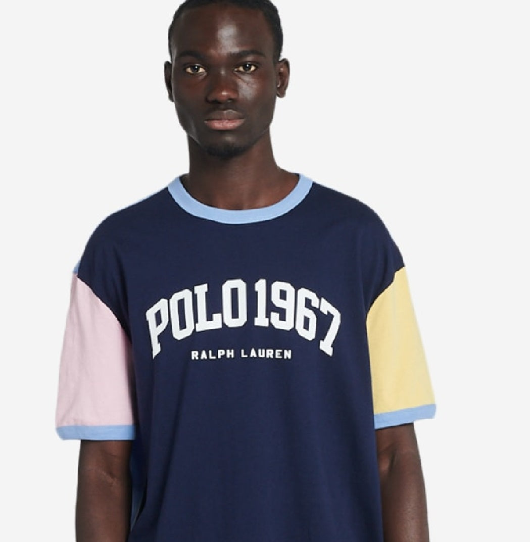 Camiseta Polo Ralph Lauren Masculina com Bainha e Logotipo Azul Tamanho XX-G