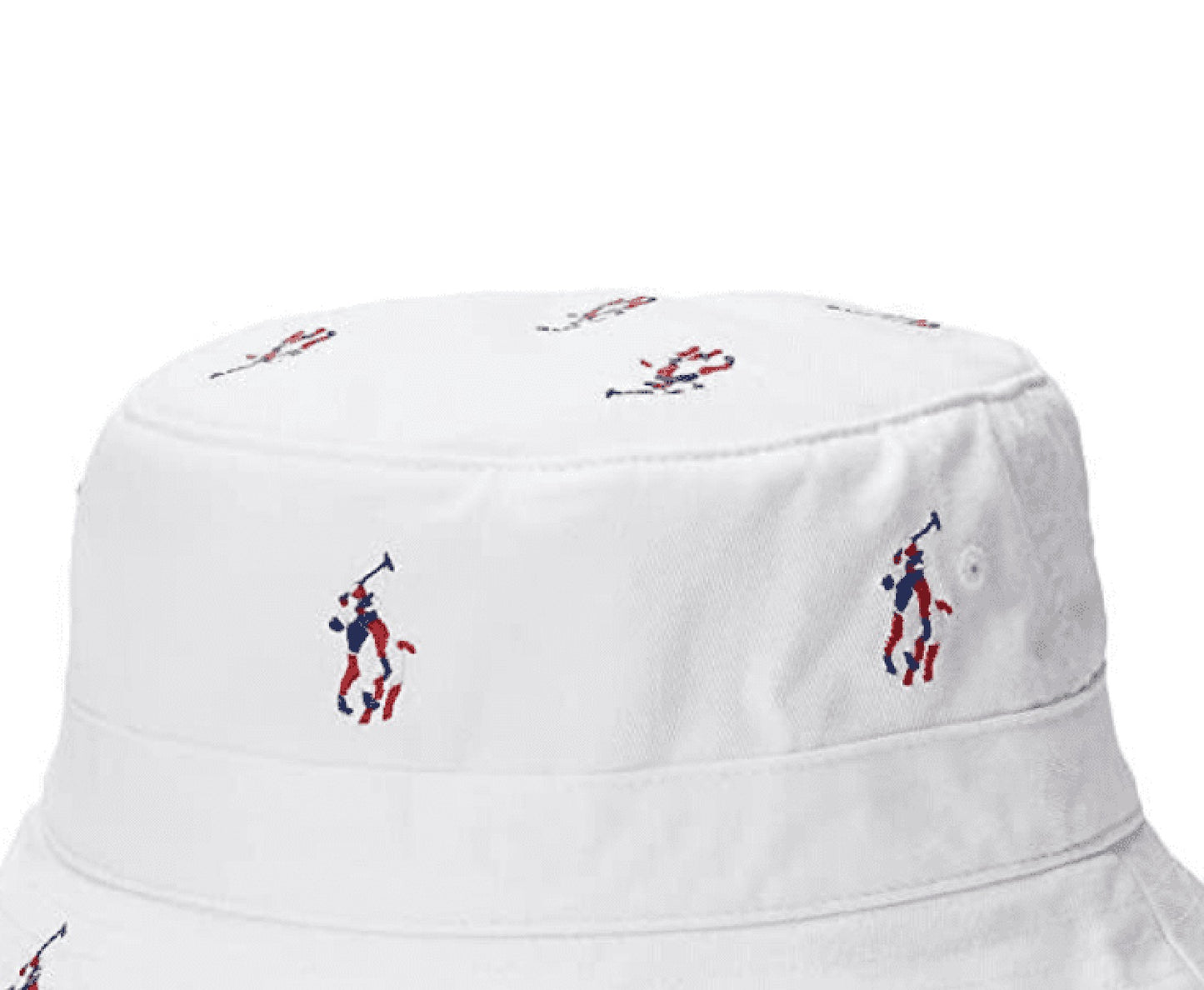 Chapéu Bucket Polo Ralph Lauren Signature Pony Masculino Branco Tamanho Pequeno
