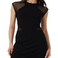 Vestido justo com decote profundo 'Viven' de malha French Connection feminino, preto, tamanho 4