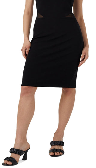 Vestido justo com decote profundo 'Viven' de malha French Connection feminino, preto, tamanho 4