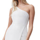 Vestido curto feminino French Connection Whisper One Shoulder, branco, tamanho 6