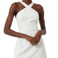 Vestido curto cruzado com decote halter e alças finas, tamanho 8, da French Connection, feminino