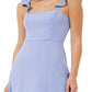 Vestido feminino French Connection com alças franzidas e babados, azul, tamanho 0