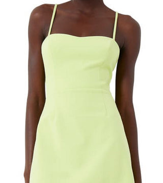Vestido curto feminino French Connection com decote coração e alças finas, verde, tamanho 0