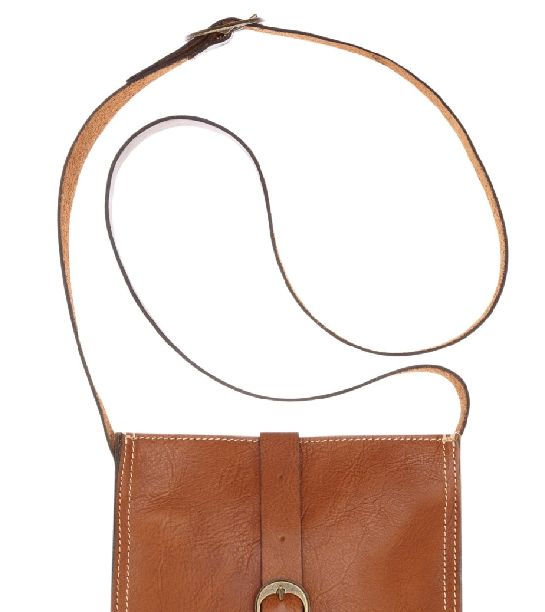 Bolsa feminina Patricia Nash de couro liso, transversal, marrom, tamanho regular