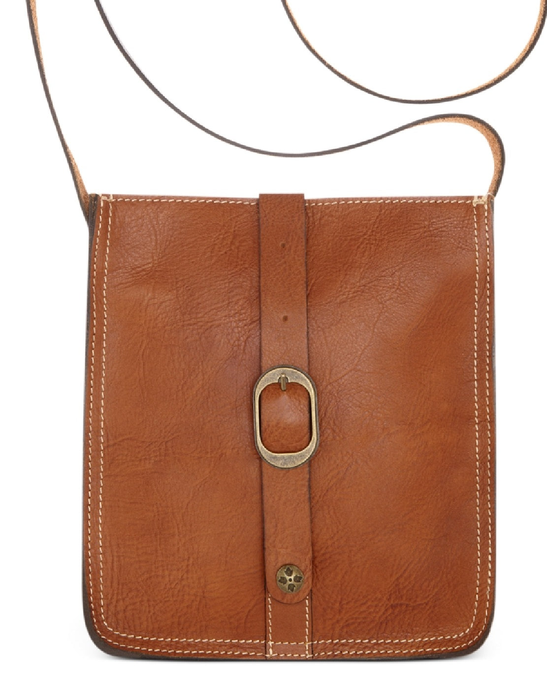 Bolsa feminina Patricia Nash de couro liso, transversal, marrom, tamanho regular