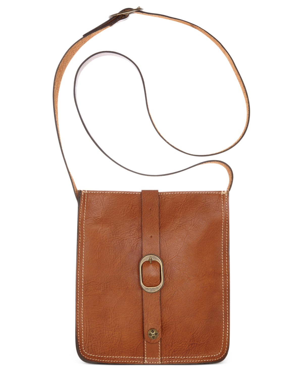 Bolsa feminina Patricia Nash de couro liso, transversal, marrom, tamanho regular