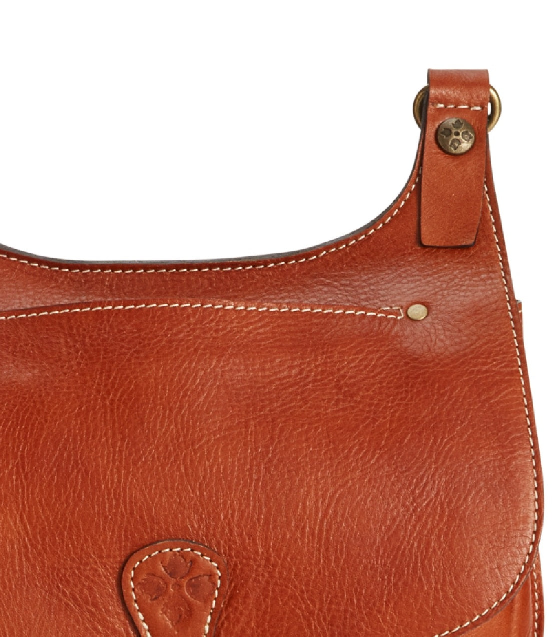 Bolsa Saddle Feminina Patricia Nash London de Couro Liso Marrom Tamanho Regular