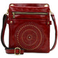 Bolsa transversal de couro Patricia Nash Francesca feminina vermelha tamanho regular