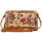 Bolsa transversal feminina Patricia Nash French Tapestry Andria em couro marrom, tamanho regular