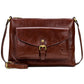 Bolsa transversal feminina Patricia Nash Kirby East West em couro marrom, tamanho regular