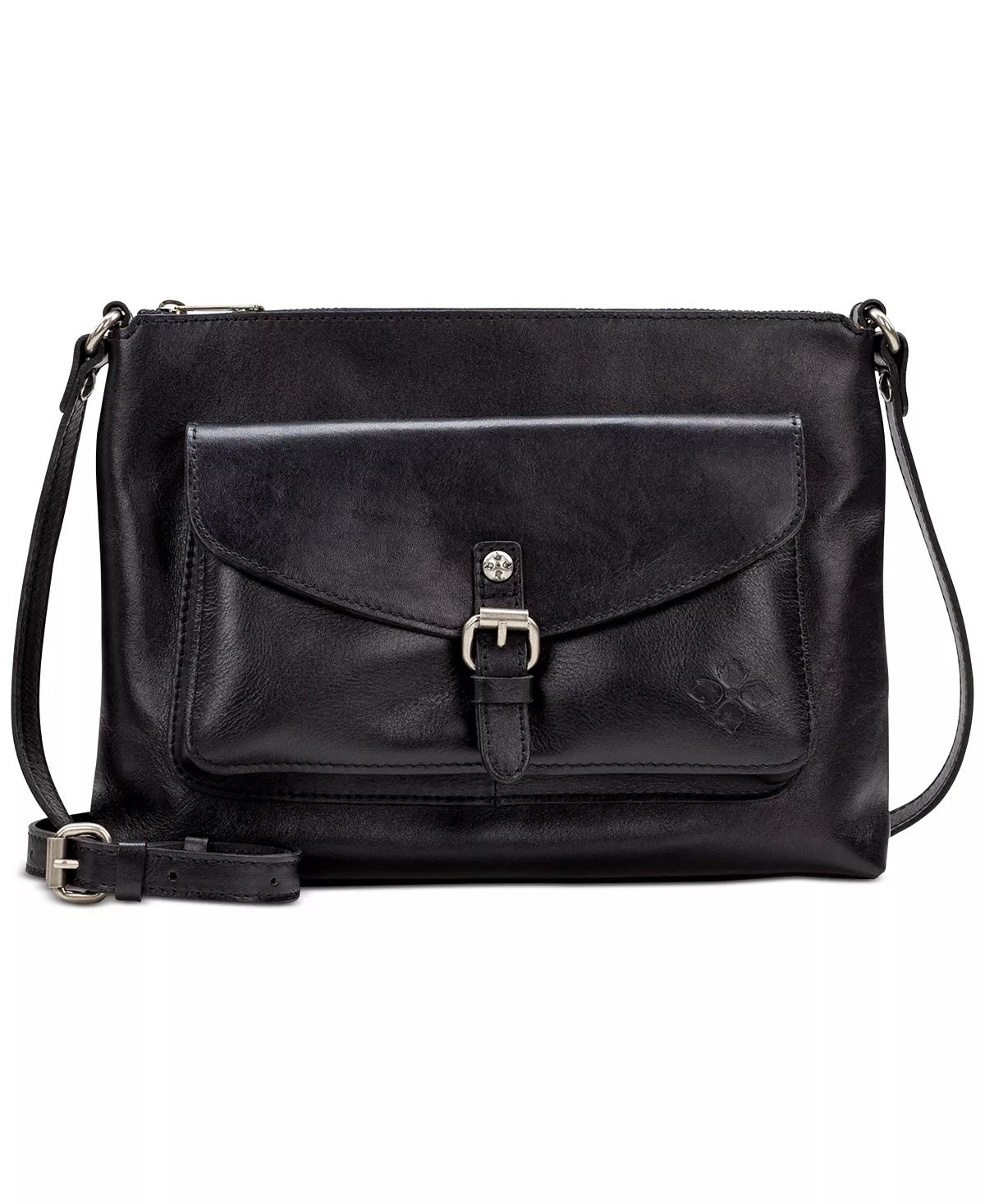 Bolsa transversal feminina Patricia Nash Kirby East West em couro, preta, tamanho único