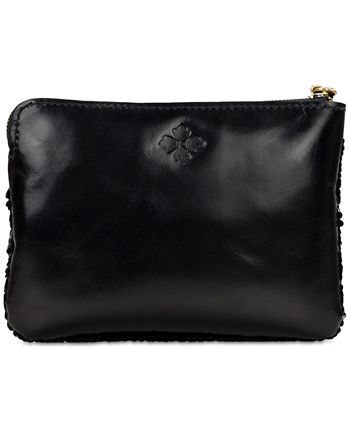 Bolsa de pulso feminina Patricia Nash Cassini de couro com lantejoulas, preta, tamanho regular