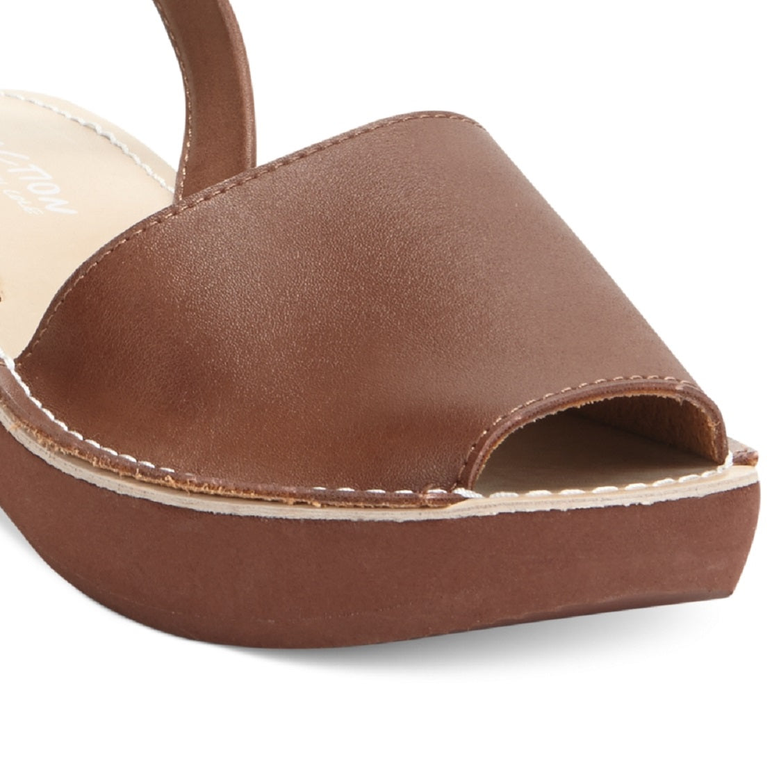 Sandálias femininas Kenneth Cole Reaction com salto fino e salto anabela, tamanho 6,5 M, marrom