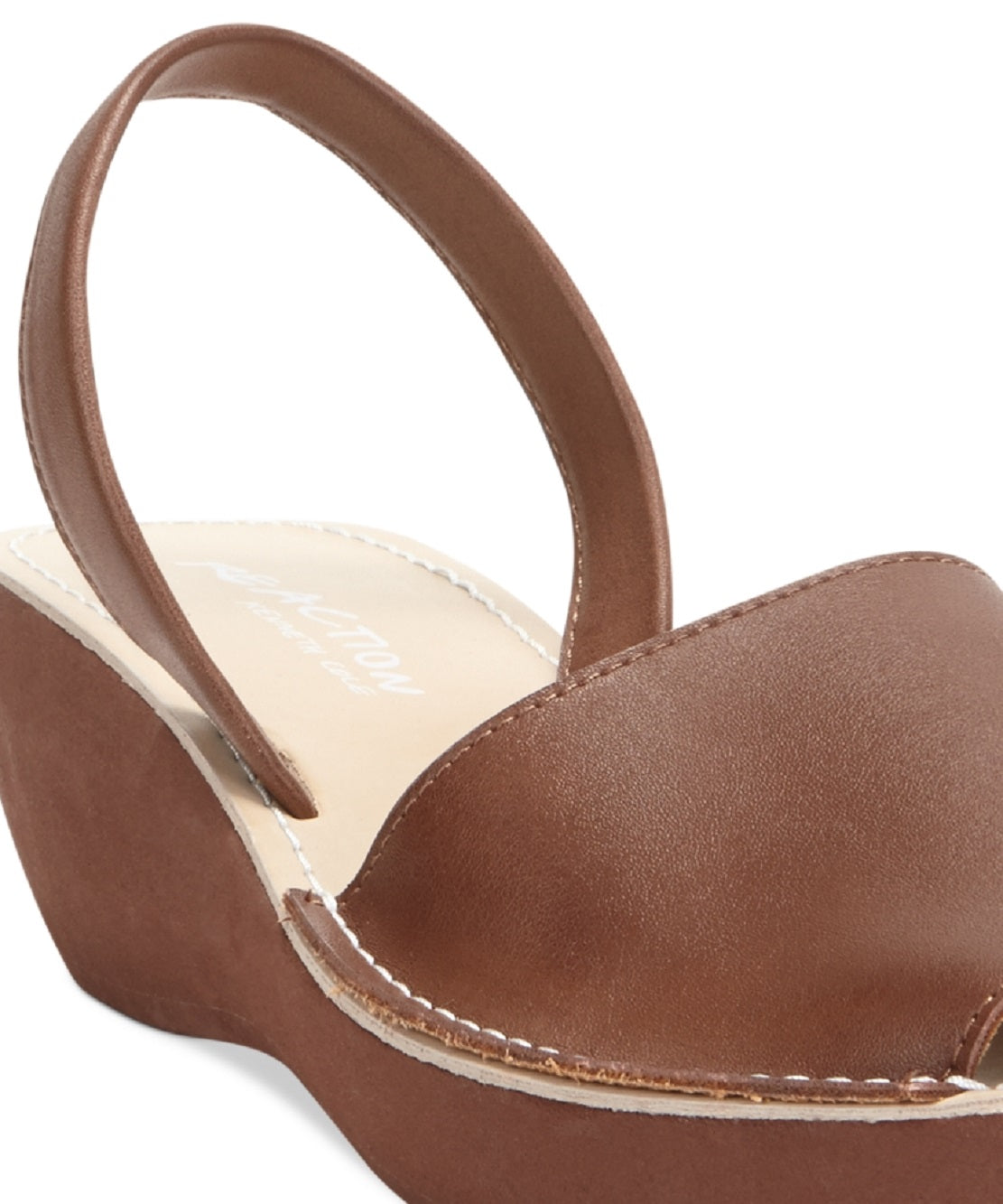 Sandálias femininas Kenneth Cole Reaction com salto fino e salto anabela, tamanho 6,5 M, marrom