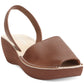 Sandálias femininas Kenneth Cole Reaction com salto fino e salto anabela, tamanho 6,5 M, marrom
