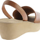Sandálias femininas Kenneth Cole Reaction com salto fino e salto anabela, marrom, tamanho 7 M