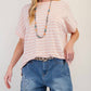 Easel - Short Sleeve Textured Stripe Knit Top