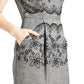 Eva Franco - Flocked Scallop Cato Sheath Dress