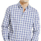 Camisa xadrez elástica Navtech Moisture Wicking Performance Masculina Nautica Azul Tamanho Grande
