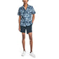 Camisa masculina de manga curta com estampa floral e algodão elástico Nautica, tamanho X-S