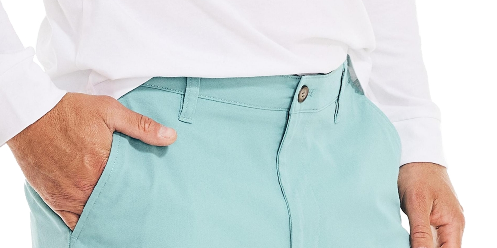 Calções de convés Nautica Stretch Classic Fit para homem, verde, tamanho 36