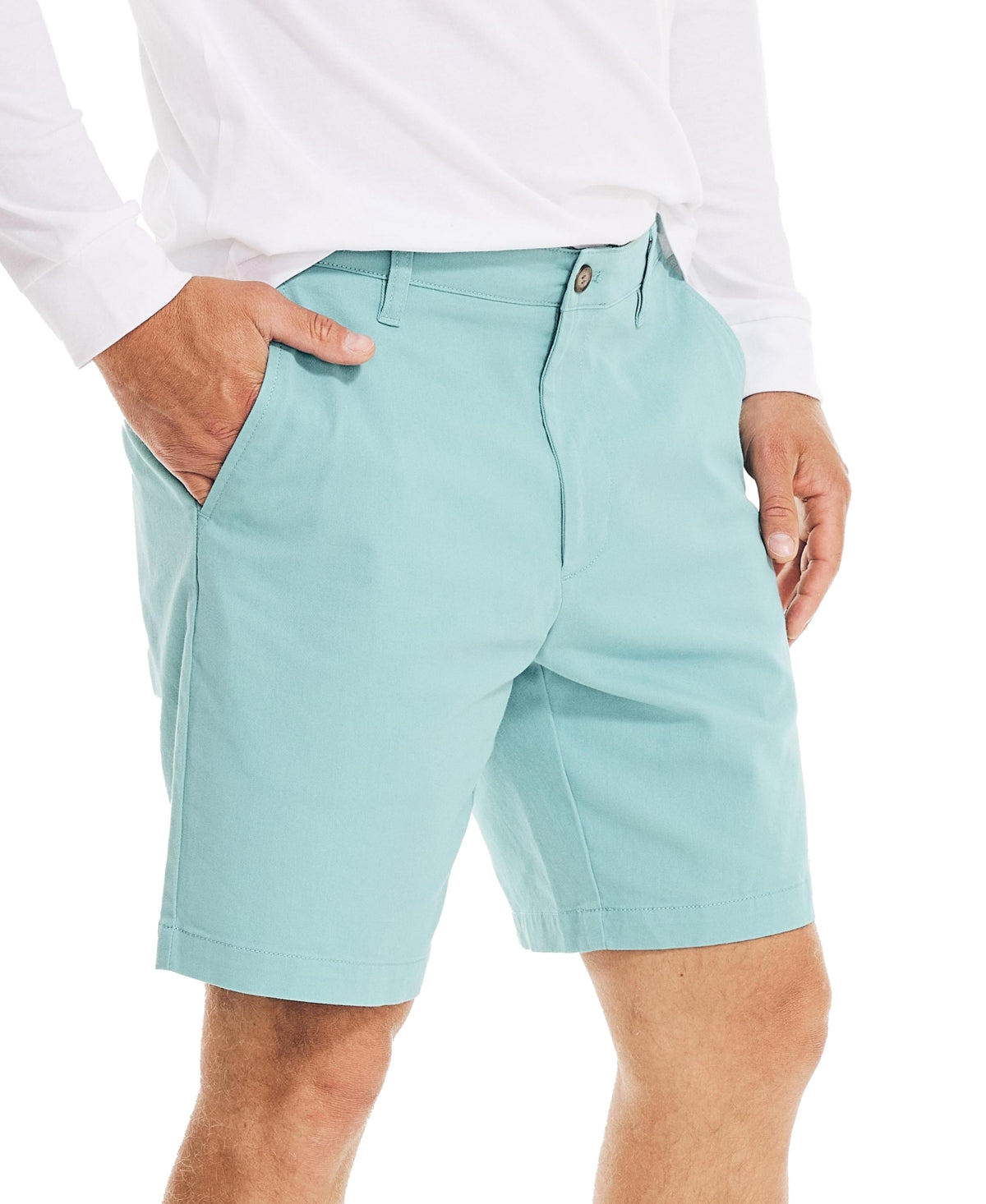 Calções de convés Nautica Stretch Classic Fit para homem, verde, tamanho 38W