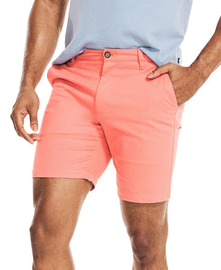 Calções de convés Nautica Stretch Classic Fit para homem, cor-de-rosa, tamanho 38