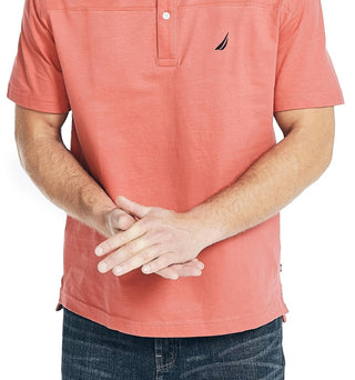 Camisa Henley Masculina Nautica Lisa Vermelha Tamanho Médio