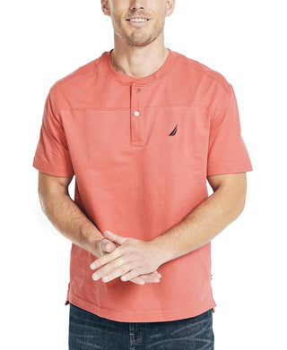 Camisa Henley Masculina Nautica Lisa Vermelha Tamanho Médio