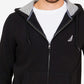 Moletom com capuz masculino Nautica Classic Fit Soft Knit Fleece com zíper, preto, tamanho grande