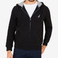 Moletom com capuz masculino Nautica Classic Fit Soft Knit Fleece com zíper, preto, tamanho grande