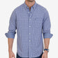 Camisa masculina Nautica Classic Fit, manga comprida, xadrez xadrez, azul, tamanho XX-G
