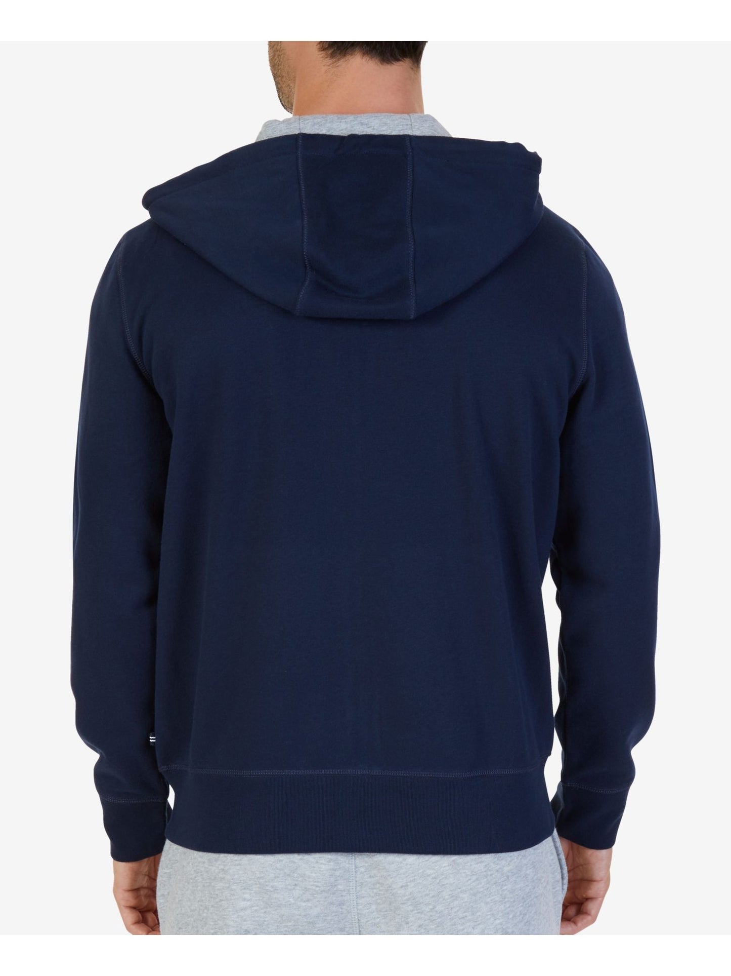 Moletom com capuz masculino Nautica com zíper azul tamanho 4XL