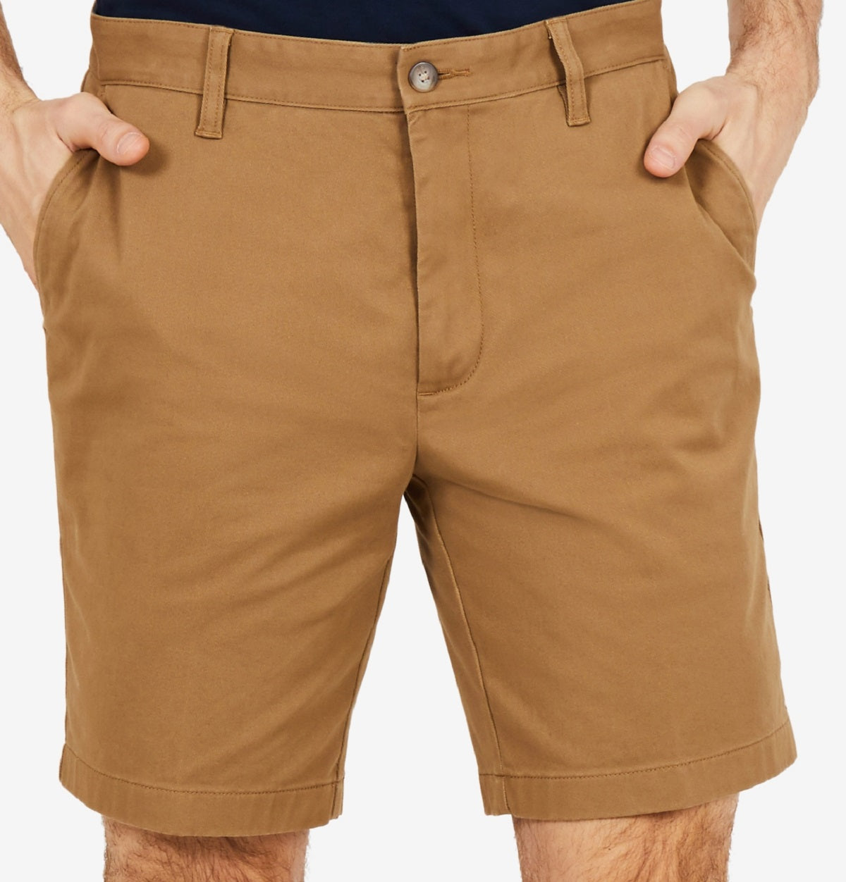Calções de convés Nautica Classic Fit para homem, castanhos, tamanho 38
