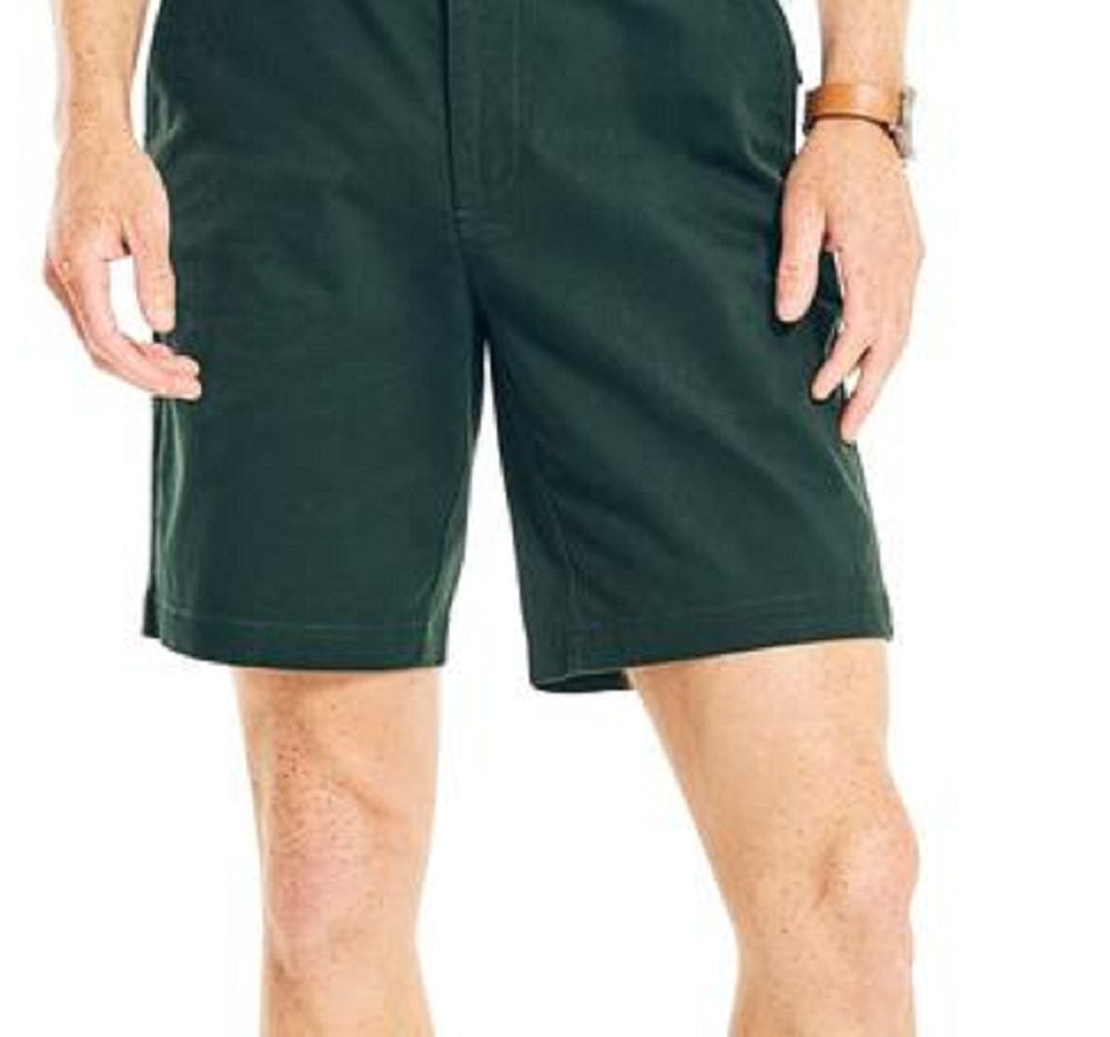 Calça Chino Stretch Classic Fit Masculina Nautica, Frente Lisa, Verde, Tamanho 36