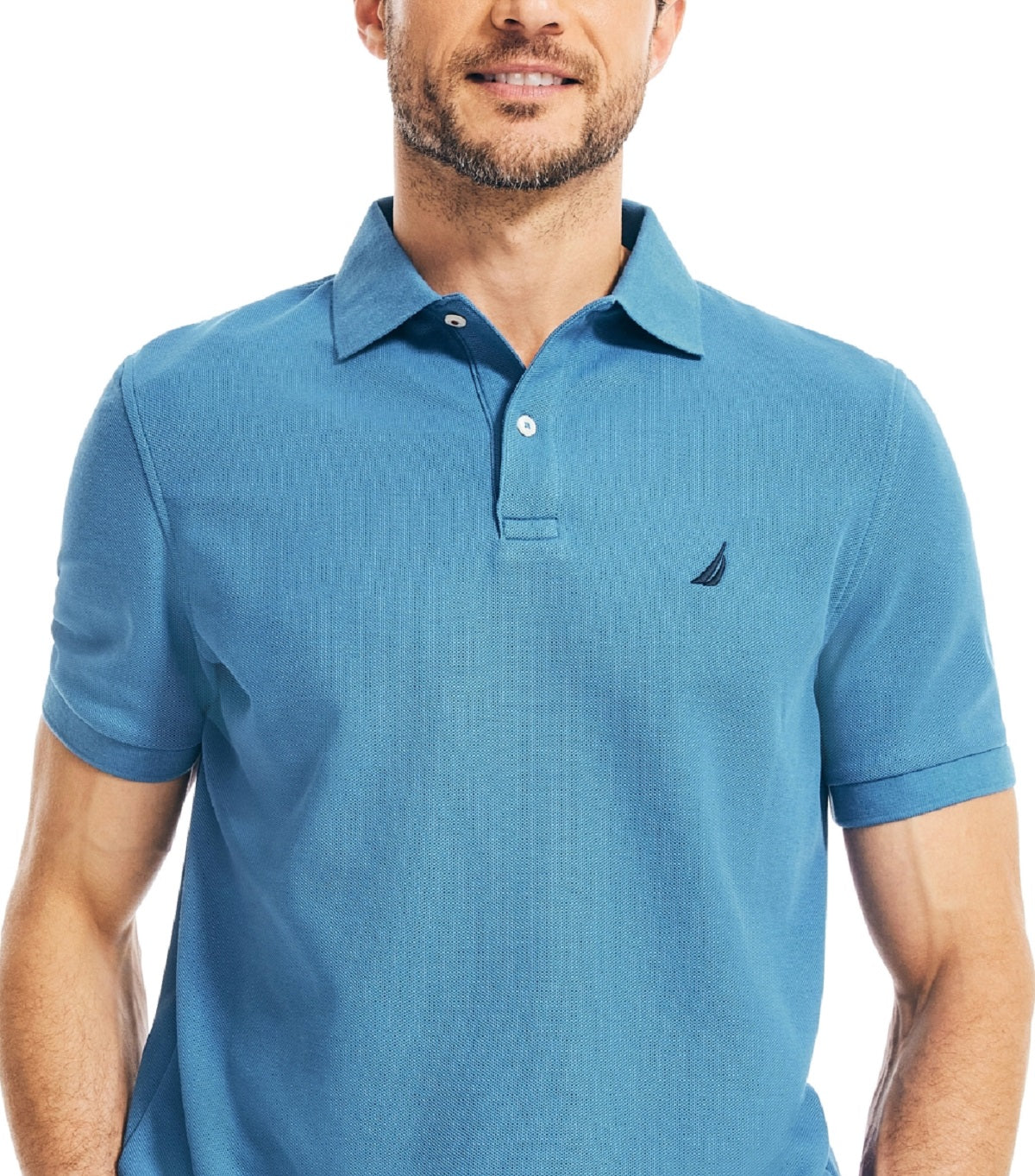 Camisa polo masculina Nautica, modelo Classic Fit, convés, azul, tamanho pequeno