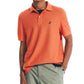 Camisa polo masculina Nautica, convés, com caimento clássico, convés, laranja, tamanho pequeno