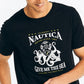 Camiseta masculina Nautica com estampa sustentável Give Me The Sea, preta, tamanho X-G