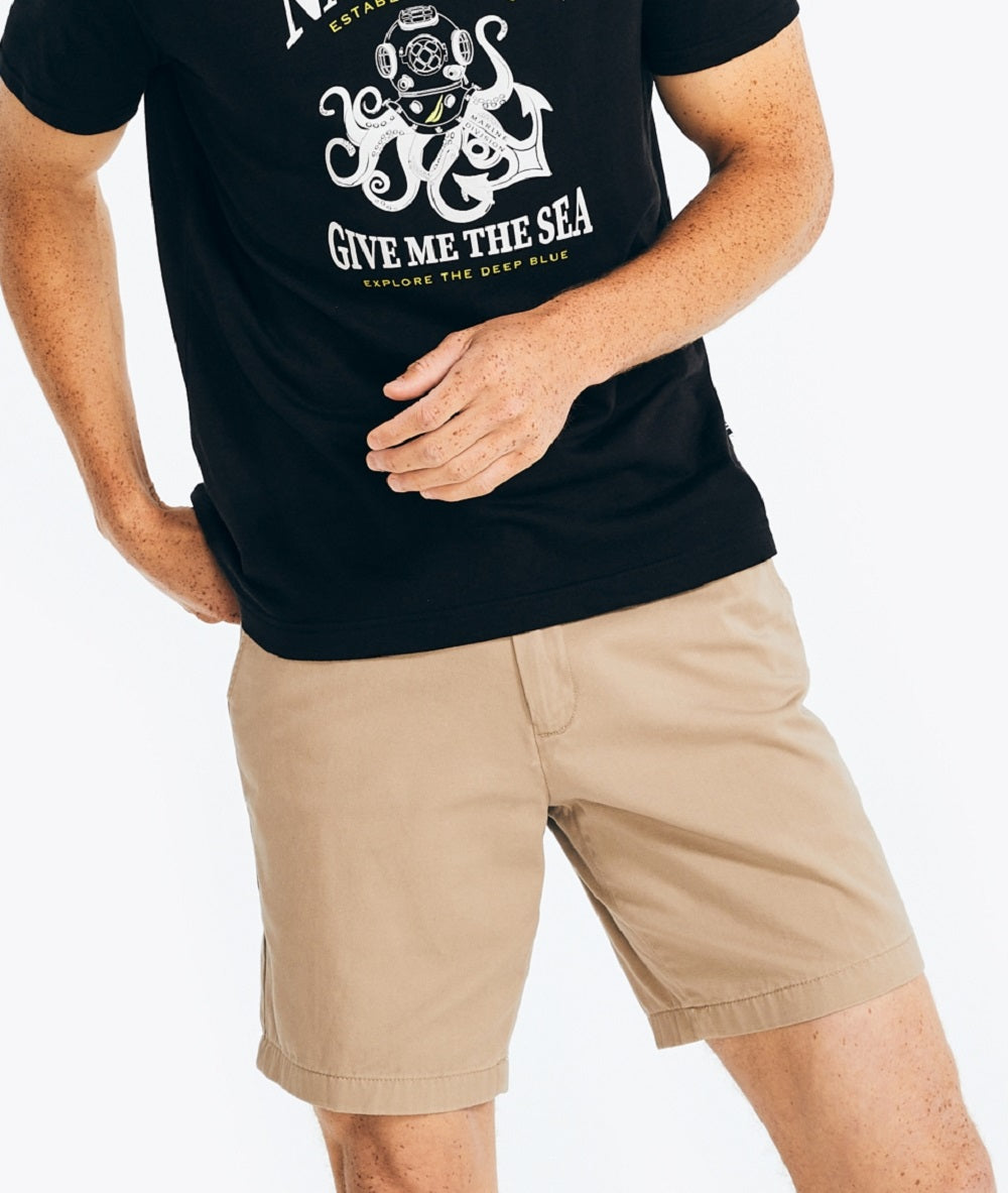 Camiseta masculina Nautica com estampa sustentável Give Me The Sea, preta, tamanho X-G