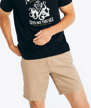 Camiseta masculina Nautica com estampa sustentável Give Me The Sea, preta, tamanho X-G
