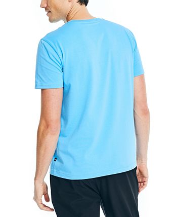 Camiseta masculina Nautica Classic Fit Solid com gola redonda e bolso, azul, tamanho X-G
