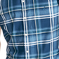 Camisa Oxford Xadrez Elástica de Manga Curta Classic Fit Masculina Nautica Azul Tamanho P