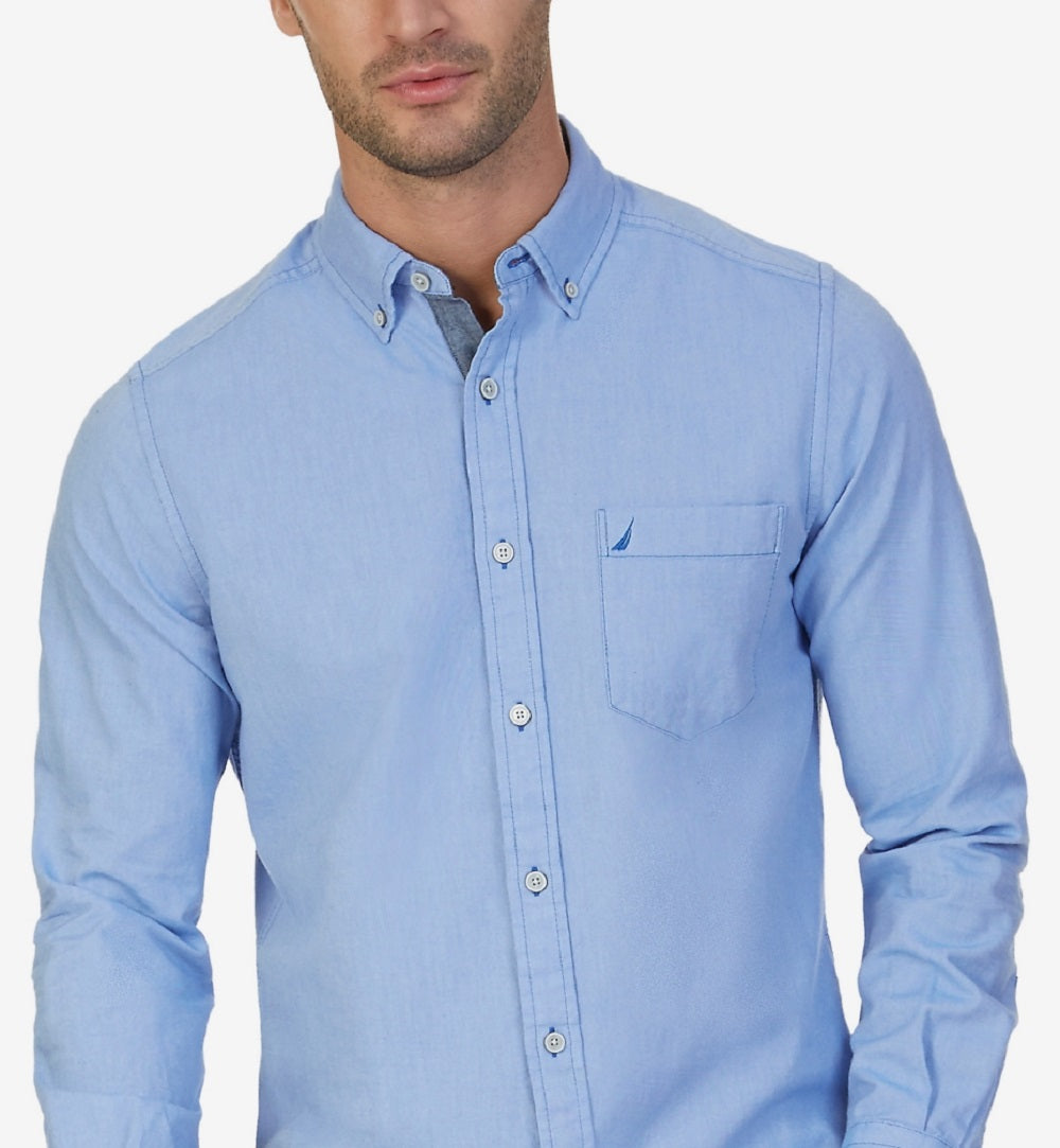 Camisa Oxford Grande e Alta Masculina Nautica Azul Tamanho XXXX-G