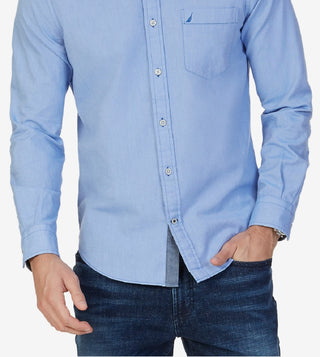 Camisa Oxford Grande e Alta Masculina Nautica Azul Tamanho XXXX-G