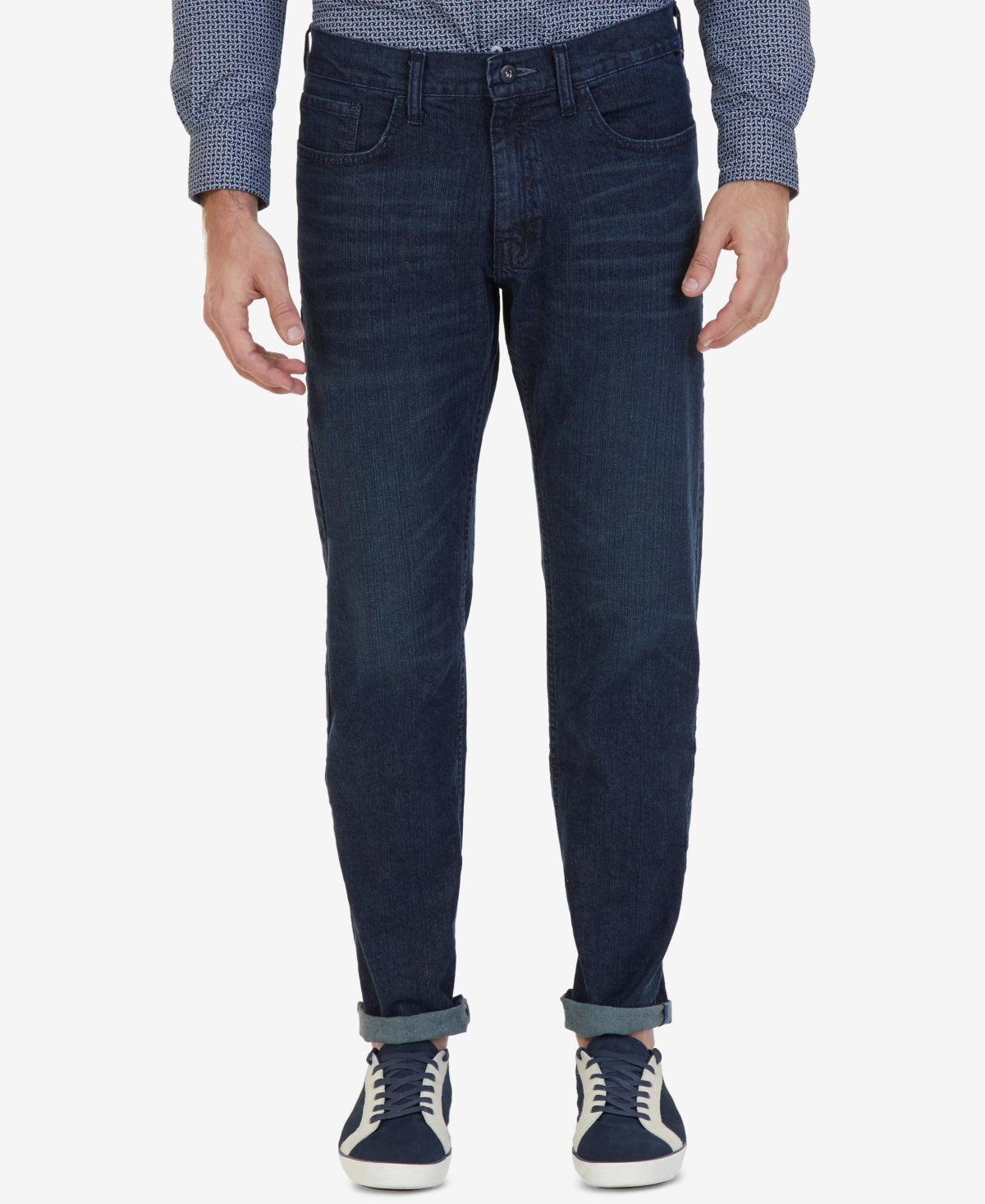 Calça jeans masculina Nautica Big &amp; Tall Relaxed-Fit azul tamanho 50 x 30